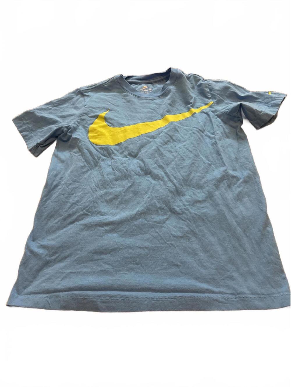 Nike Kids Blue Casual Tee XL Yellow Swoosh